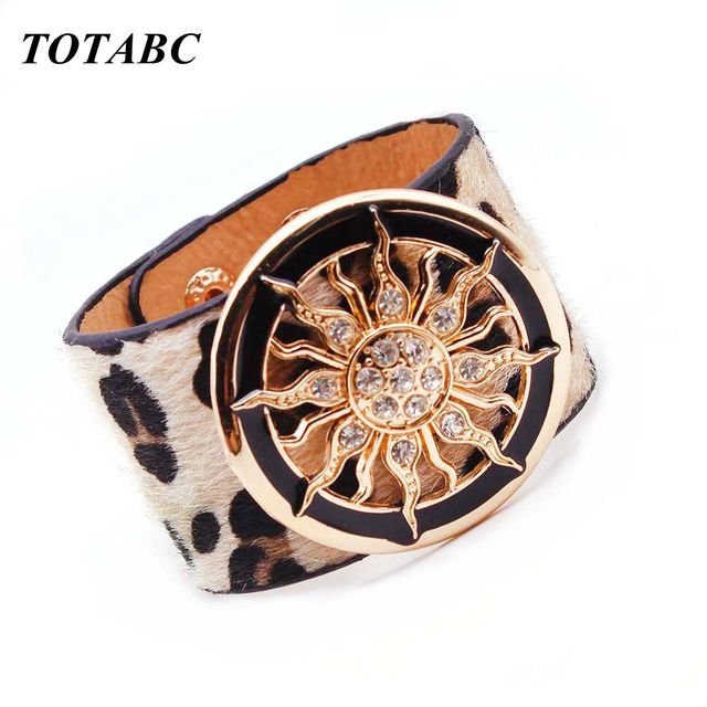 Punk Wide Leather Wristband Cuff Wrap Bracelets