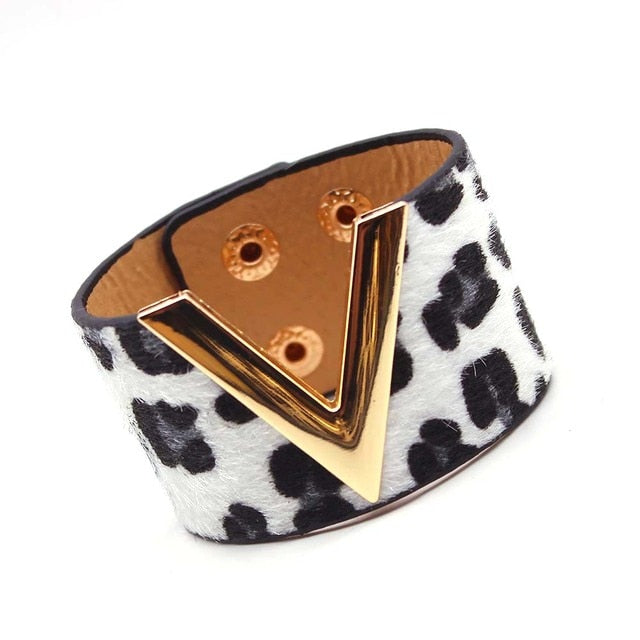 Punk Wide Leather Wristband Cuff Wrap Bracelets