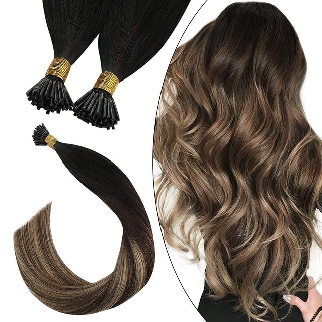 Ugeat I Tip Hair Extensions Pre Bonded Hair Remy Fusion Hair 14 24 Inch 40g/80g Straight Stick Tip Human Hair|I Tip|