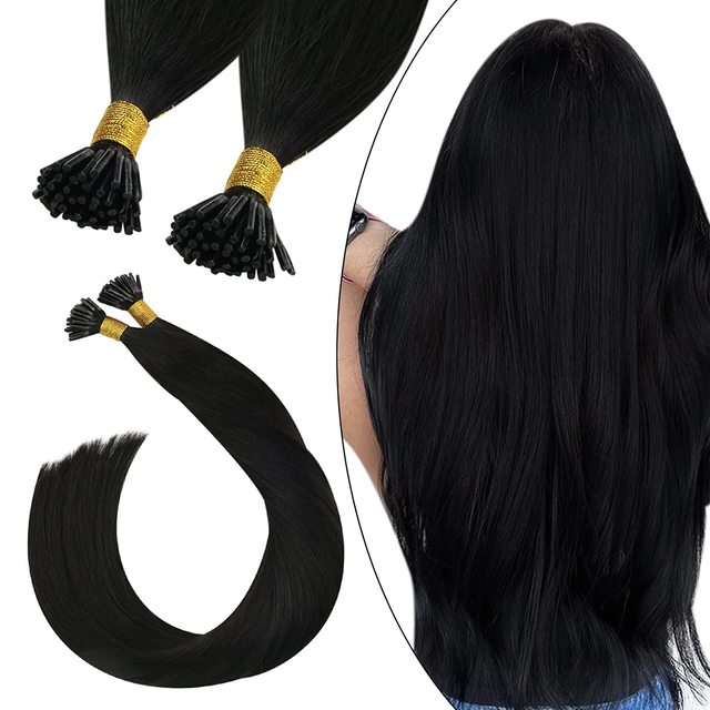 Ugeat I Tip Hair Extensions Pre Bonded Hair Remy Fusion Hair 14 24 Inch 40g/80g Straight Stick Tip Human Hair|I Tip|