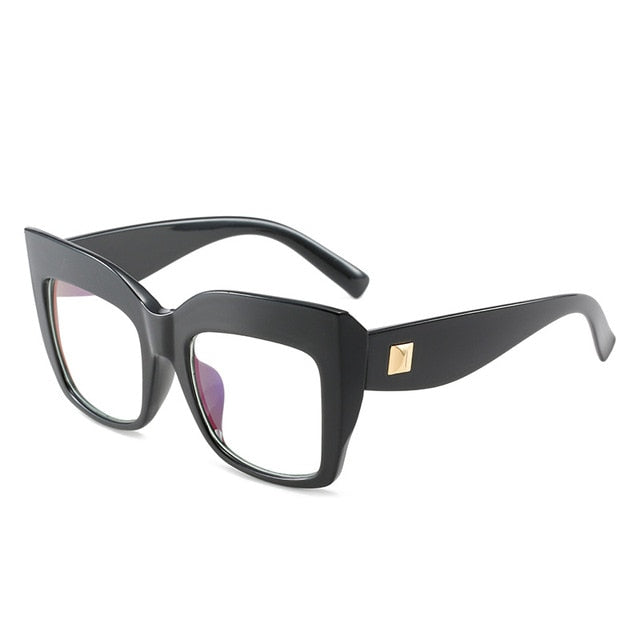 Ins Fashion Cat Eye Anti Blue Light Glasses Vintage Square Oversize Glasses