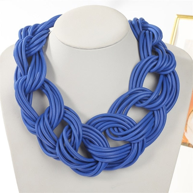 Handmade Necklace Gothic Necklaces with Unique Silicone Rubber Rope Chain