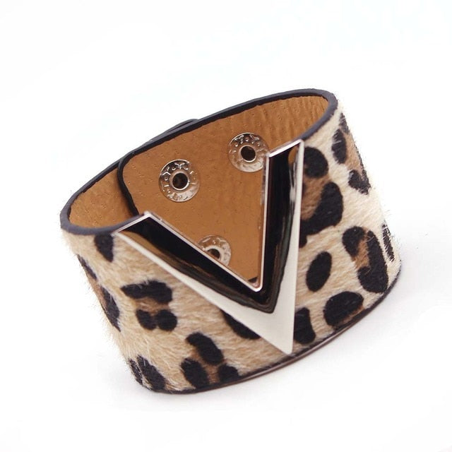 Punk Wide Leather Wristband Cuff Wrap Bracelets