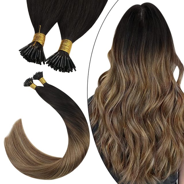 Ugeat I Tip Hair Extensions Pre Bonded Hair Remy Fusion Hair 14 24 Inch 40g/80g Straight Stick Tip Human Hair|I Tip|
