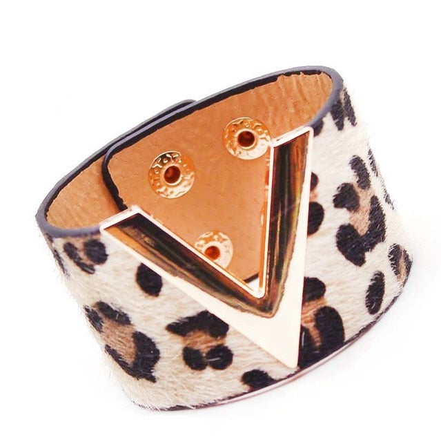 Punk Wide Leather Wristband Cuff Wrap Bracelets
