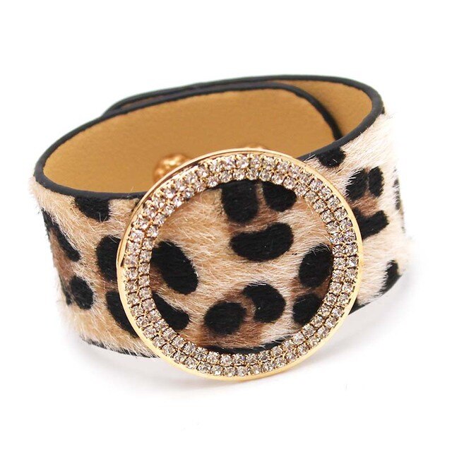 Punk Wide Leather Wristband Cuff Wrap Bracelets