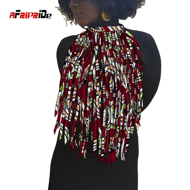 African Print Tassel Necklace