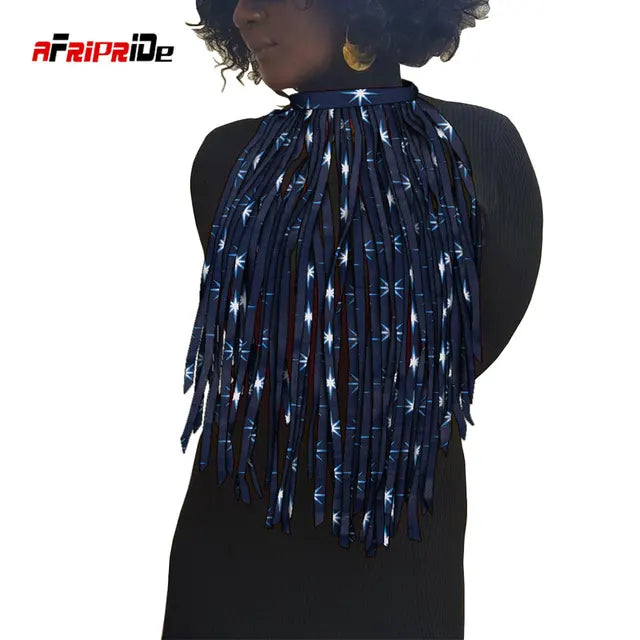 African Print Tassel Necklace