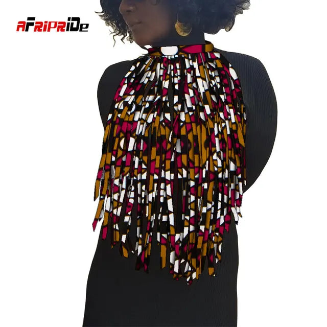 African Print Tassel Necklace