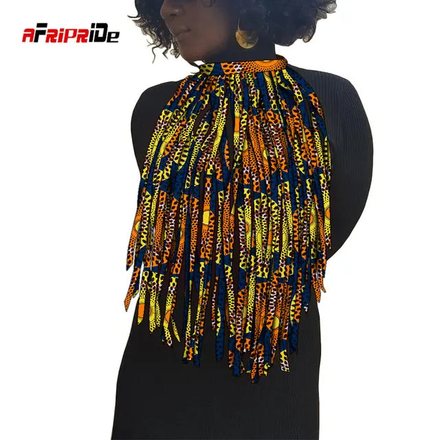 African Print Tassel Necklace