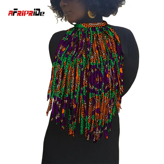 African Print Tassel Necklace