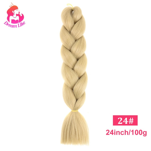 Dream Like 24 inch Ombre Color Synthetic Hair Braids Pre Stretched Wholesale Jumbo Braiding KaneKalon Hair Extensions 100g/pcs| |