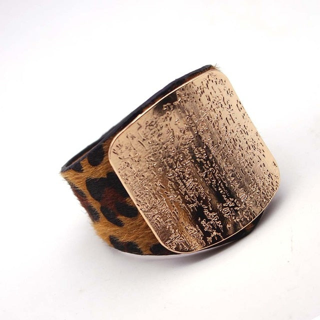 Punk Wide Leather Wristband Cuff Wrap Bracelets