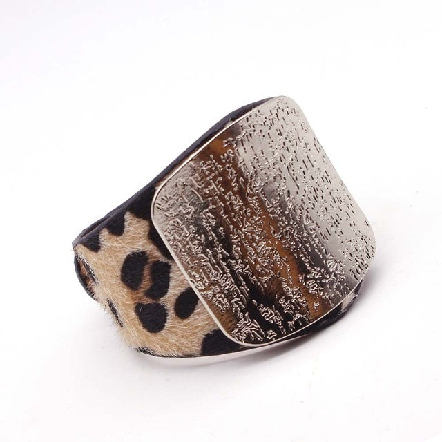 Punk Wide Leather Wristband Cuff Wrap Bracelets