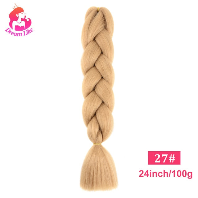 Dream Like 24 inch Ombre Color Synthetic Hair Braids Pre Stretched Wholesale Jumbo Braiding KaneKalon Hair Extensions 100g/pcs| |