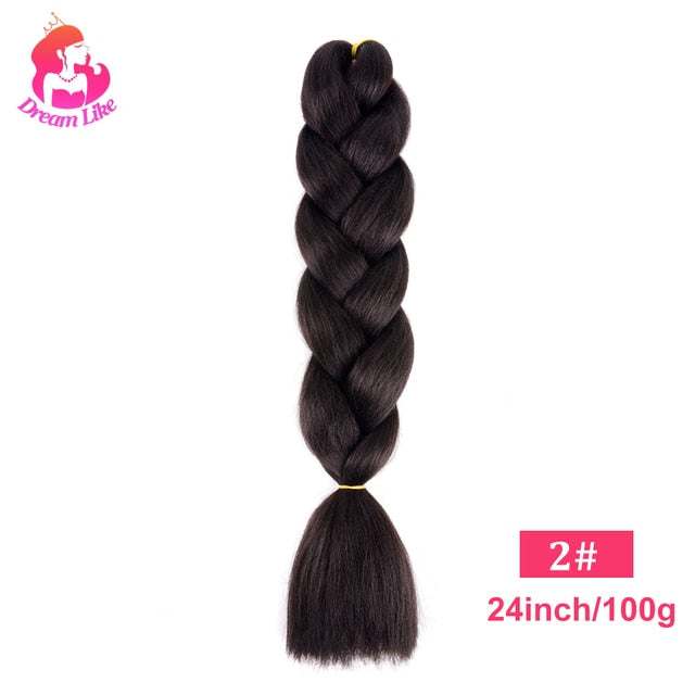 Dream Like 24 inch Ombre Color Synthetic Hair Braids Pre Stretched Wholesale Jumbo Braiding KaneKalon Hair Extensions 100g/pcs| |