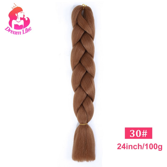 Dream Like 24 inch Ombre Color Synthetic Hair Braids Pre Stretched Wholesale Jumbo Braiding KaneKalon Hair Extensions 100g/pcs| |