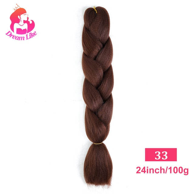 Dream Like 24 inch Ombre Color Synthetic Hair Braids Pre Stretched Wholesale Jumbo Braiding KaneKalon Hair Extensions 100g/pcs| |