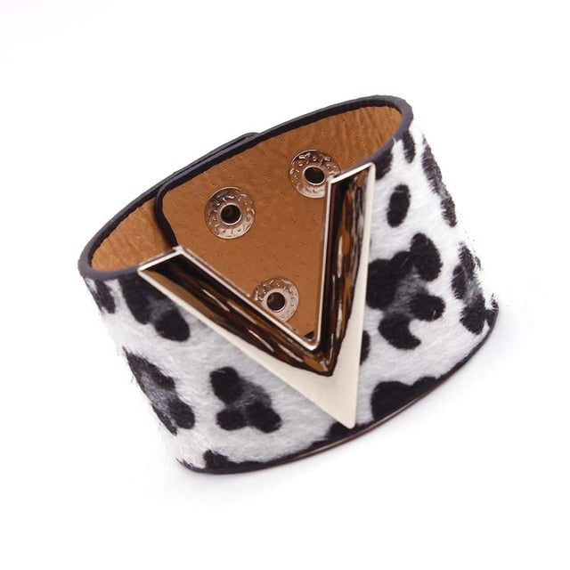 Punk Wide Leather Wristband Cuff Wrap Bracelets
