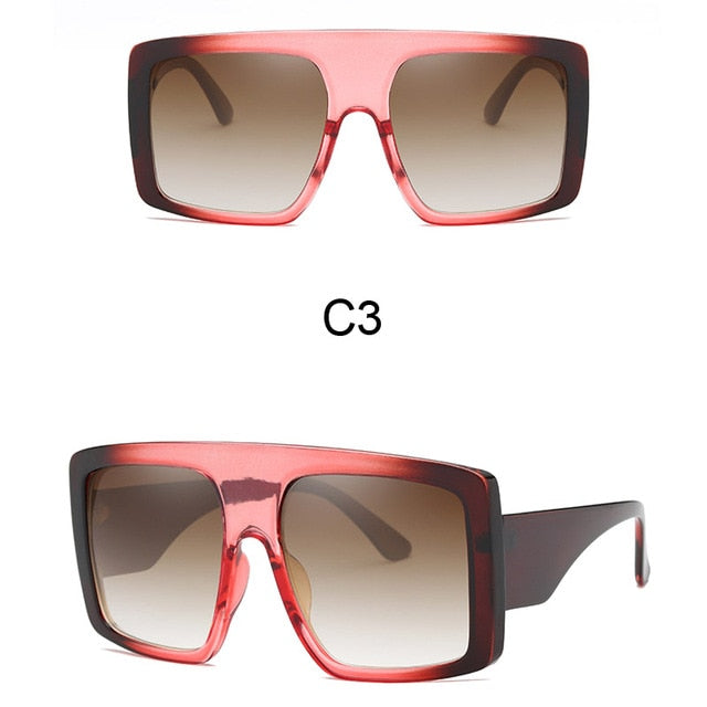 Square Sun Glasses Women Brand Designer oversized Sunglasses