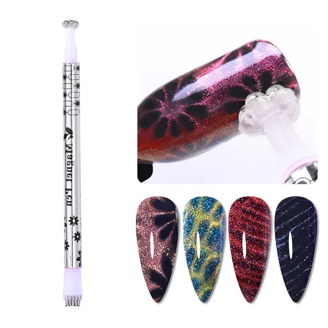 2 in 1 Double Headed Nail Art Magnet Stick 9D Cat Magnetic Pen Tools