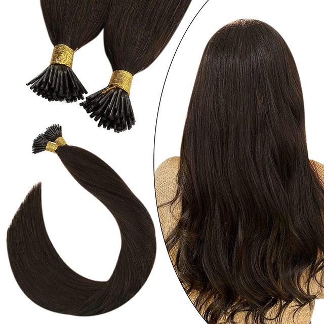 Ugeat I Tip Hair Extensions Pre Bonded Hair Remy Fusion Hair 14 24 Inch 40g/80g Straight Stick Tip Human Hair|I Tip|