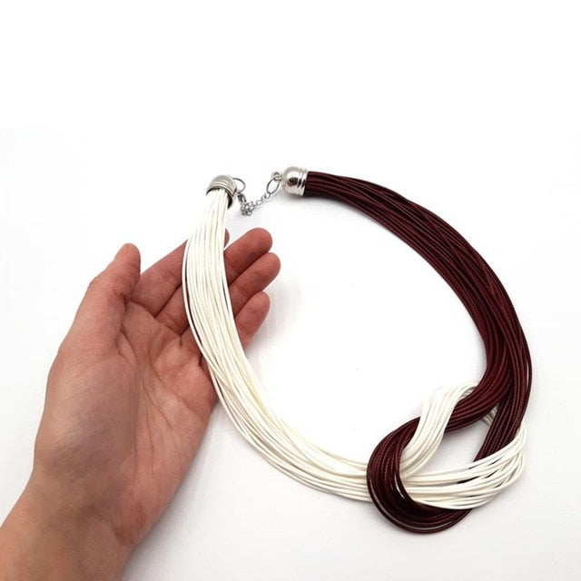 Handmade Multi-layer Leather Pendant Ethnic Tribal Punk Necklaces