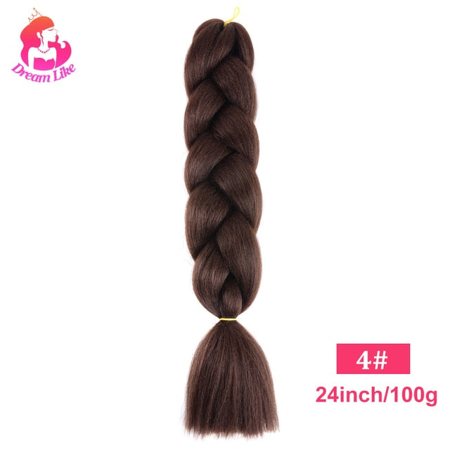Dream Like 24 inch Ombre Color Synthetic Hair Braids Pre Stretched Wholesale Jumbo Braiding KaneKalon Hair Extensions 100g/pcs| |