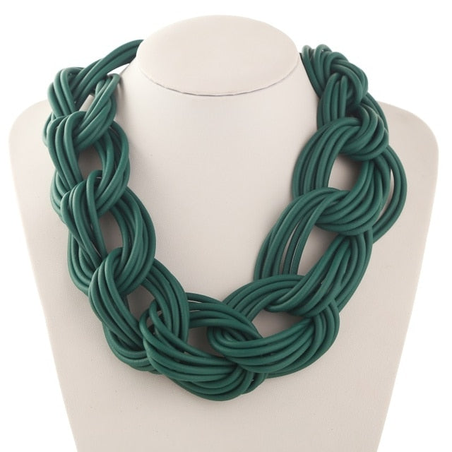 Handmade Necklace Gothic Necklaces with Unique Silicone Rubber Rope Chain