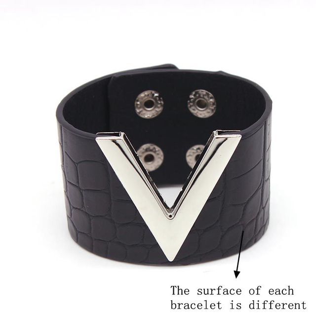 Punk Wide Leather Wristband Cuff Wrap Bracelets