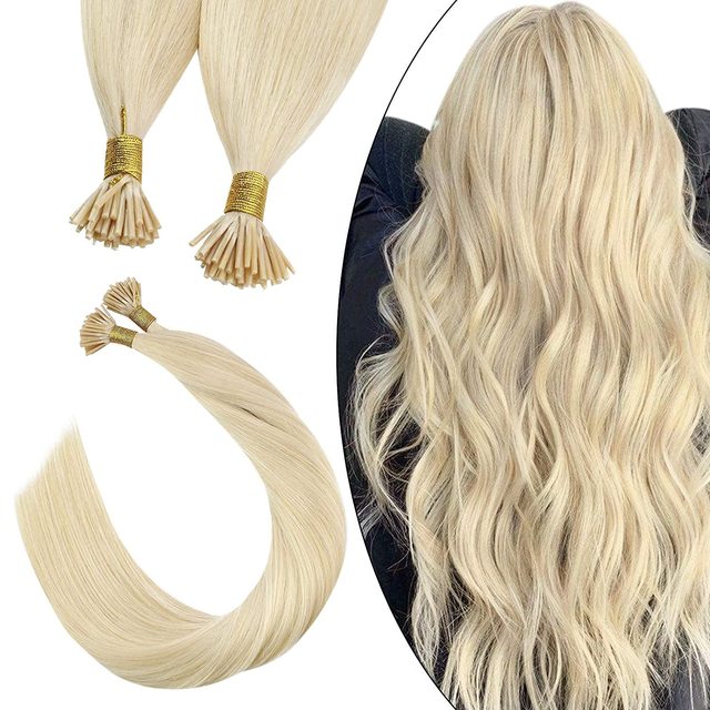Ugeat I Tip Hair Extensions Pre Bonded Hair Remy Fusion Hair 14 24 Inch 40g/80g Straight Stick Tip Human Hair|I Tip|