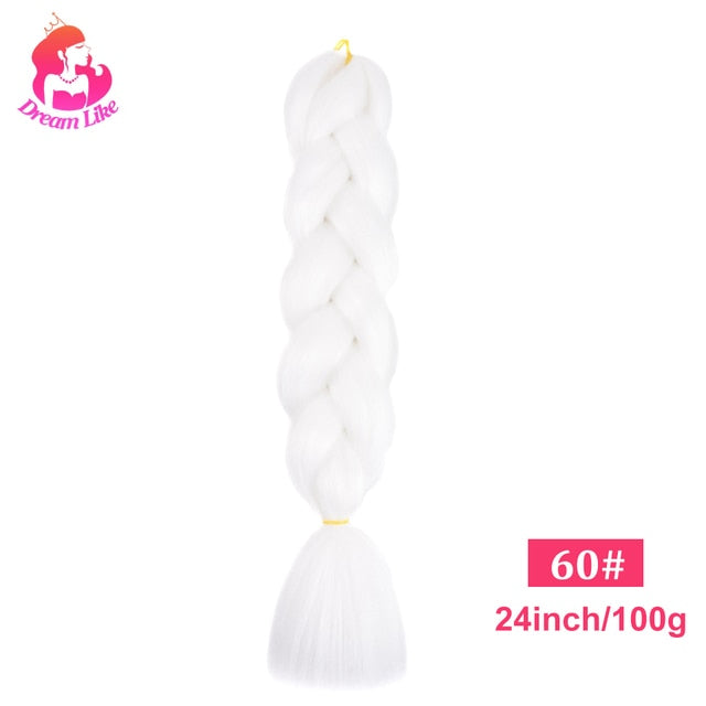 Dream Like 24 inch Ombre Color Synthetic Hair Braids Pre Stretched Wholesale Jumbo Braiding KaneKalon Hair Extensions 100g/pcs| |