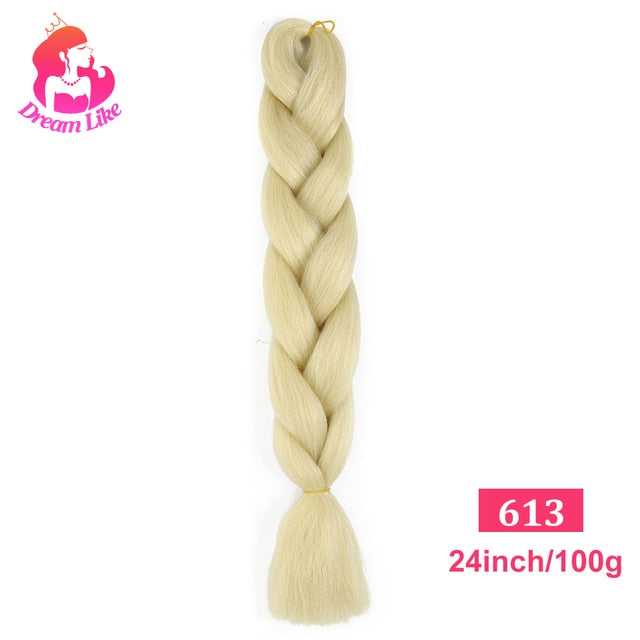 Dream Like 24 inch Ombre Color Synthetic Hair Braids Pre Stretched Wholesale Jumbo Braiding KaneKalon Hair Extensions 100g/pcs| |