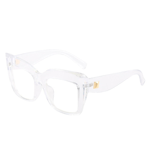 Ins Fashion Cat Eye Anti Blue Light Glasses Vintage Square Oversize Glasses