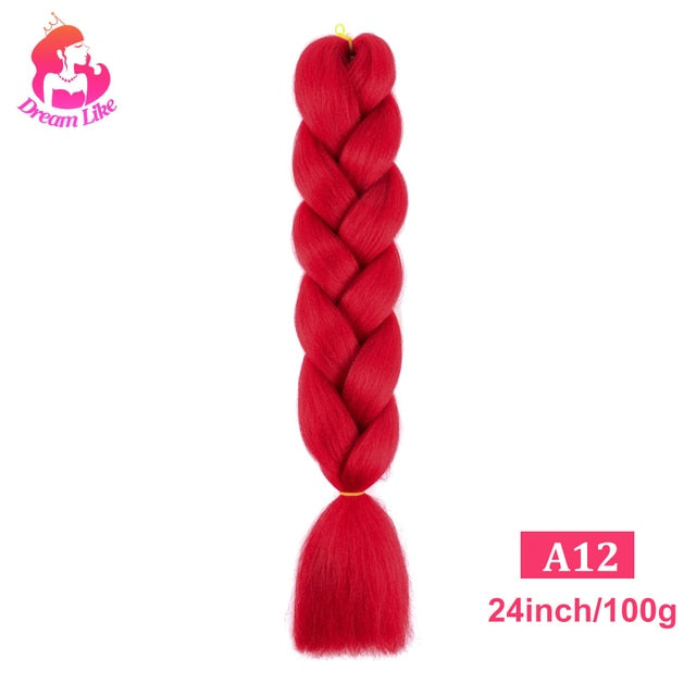 Dream Like 24 inch Ombre Color Synthetic Hair Braids Pre Stretched Wholesale Jumbo Braiding KaneKalon Hair Extensions 100g/pcs| |