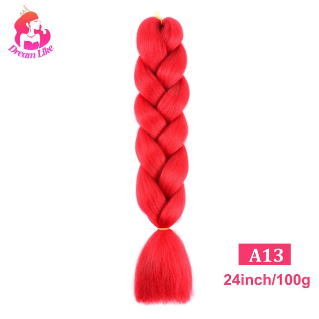 Dream Like 24 inch Ombre Color Synthetic Hair Braids Pre Stretched Wholesale Jumbo Braiding KaneKalon Hair Extensions 100g/pcs| |
