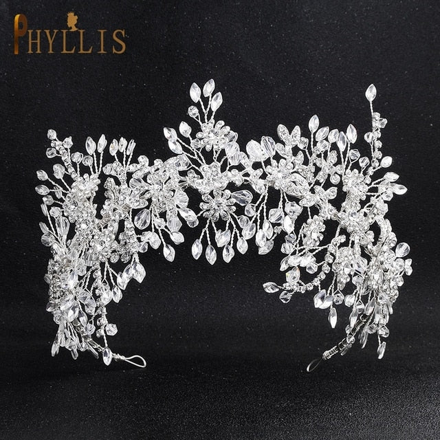 Silver Bridal Headband Crystal Wedding Headpieces