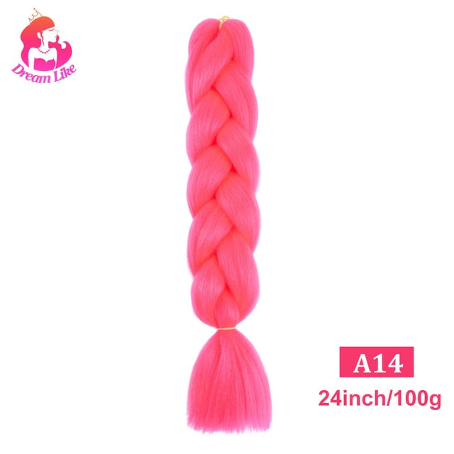 Dream Like 24 inch Ombre Color Synthetic Hair Braids Pre Stretched Wholesale Jumbo Braiding KaneKalon Hair Extensions 100g/pcs| |
