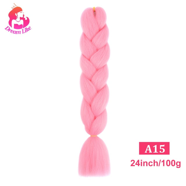 Dream Like 24 inch Ombre Color Synthetic Hair Braids Pre Stretched Wholesale Jumbo Braiding KaneKalon Hair Extensions 100g/pcs| |