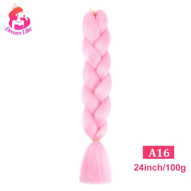 Dream Like 24 inch Ombre Color Synthetic Hair Braids Pre Stretched Wholesale Jumbo Braiding KaneKalon Hair Extensions 100g/pcs| |