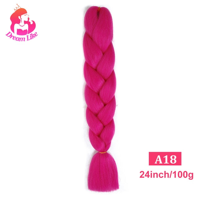 Dream Like 24 inch Ombre Color Synthetic Hair Braids Pre Stretched Wholesale Jumbo Braiding KaneKalon Hair Extensions 100g/pcs| |