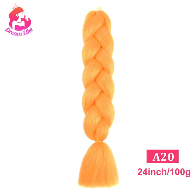 Dream Like 24 inch Ombre Color Synthetic Hair Braids Pre Stretched Wholesale Jumbo Braiding KaneKalon Hair Extensions 100g/pcs| |