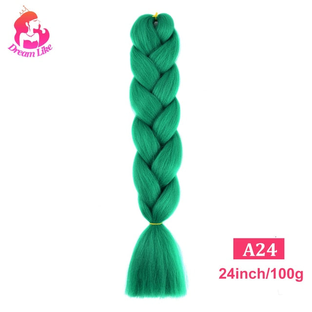 Dream Like 24 inch Ombre Color Synthetic Hair Braids Pre Stretched Wholesale Jumbo Braiding KaneKalon Hair Extensions 100g/pcs| |