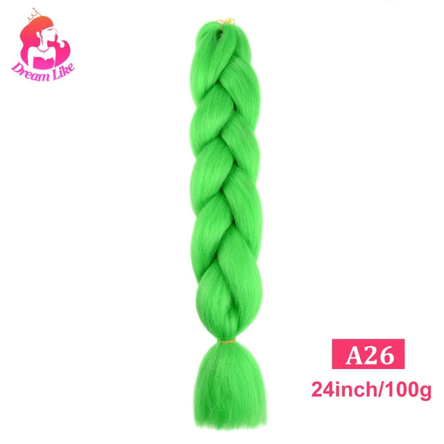 Dream Like 24 inch Ombre Color Synthetic Hair Braids Pre Stretched Wholesale Jumbo Braiding KaneKalon Hair Extensions 100g/pcs| |