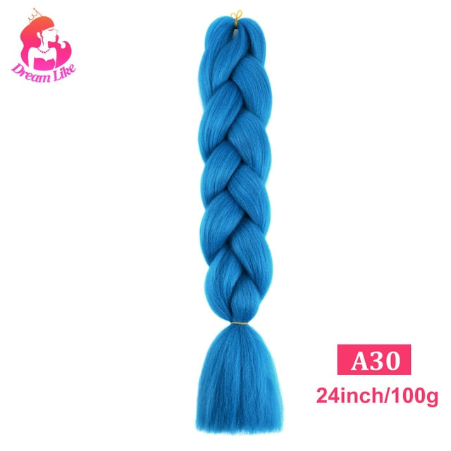 Dream Like 24 inch Ombre Color Synthetic Hair Braids Pre Stretched Wholesale Jumbo Braiding KaneKalon Hair Extensions 100g/pcs| |