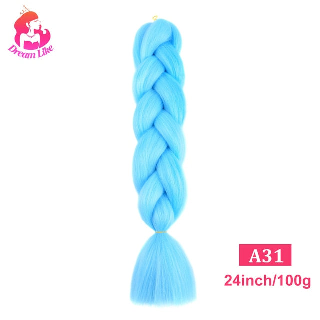 Dream Like 24 inch Ombre Color Synthetic Hair Braids Pre Stretched Wholesale Jumbo Braiding KaneKalon Hair Extensions 100g/pcs| |
