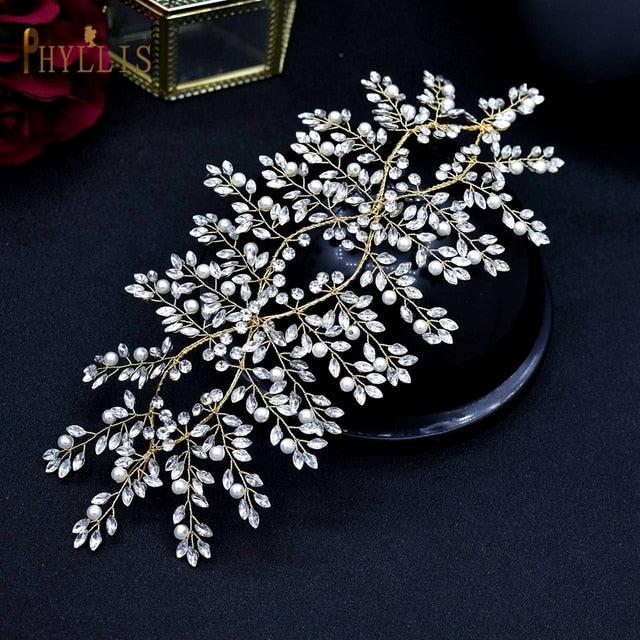 Silver Bridal Headband Crystal Wedding Headpieces