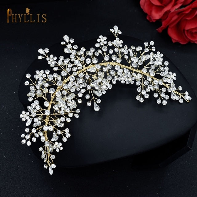 Silver Bridal Headband Crystal Wedding Headpieces