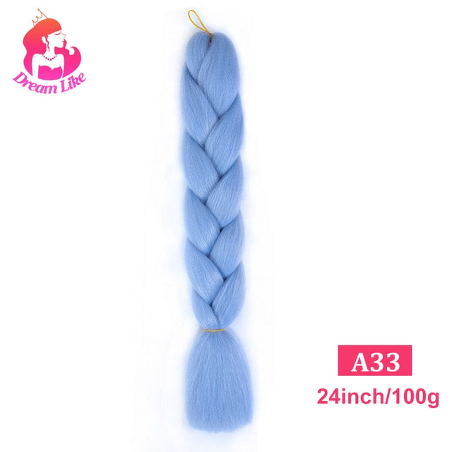 Dream Like 24 inch Ombre Color Synthetic Hair Braids Pre Stretched Wholesale Jumbo Braiding KaneKalon Hair Extensions 100g/pcs| |
