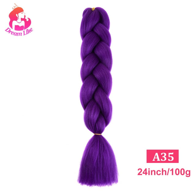 Dream Like 24 inch Ombre Color Synthetic Hair Braids Pre Stretched Wholesale Jumbo Braiding KaneKalon Hair Extensions 100g/pcs| |
